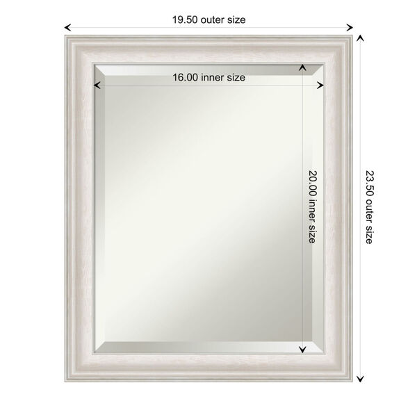 Trio White and Silver 20W X 24H-Inch Bathroom Vanity Wall Mirror, image 6