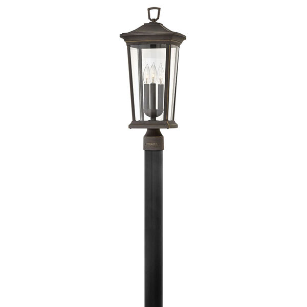 Bromley Oil Rubbed Bronze Three-Light Outdoor 22.5-Inch Post Top/ Pier Mount, image 3