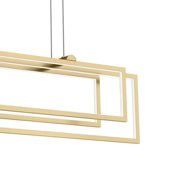 Jestin Champagne Gold Three-Light LED Linear Chandelier, image 4