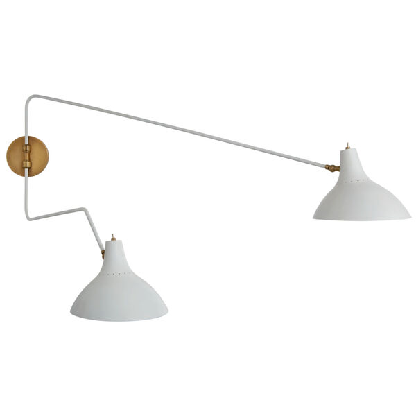 Charlton Large Double Wall Light in White by AERIN, image 1