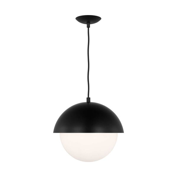 Hyde Midnight Black One-Light Medium Pendant with Opal Glass Shade by Drew and Jonathan, image 1