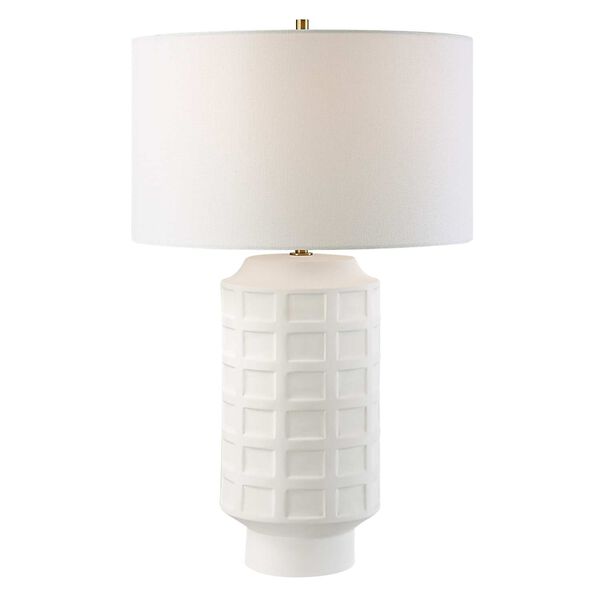 White Antique Brass One-Light Table Lamp, image 2