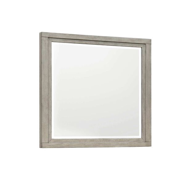 Essex Gray Wood Beveled Dresser Mirror, image 1