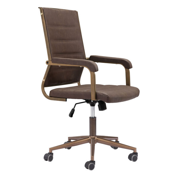 Auction Espresso and Bronze Office Chair, image 6