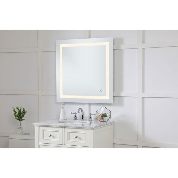 Helios Silver 30 x 30 Inch Aluminum Touchscreen LED Lighted Mirror, image 4