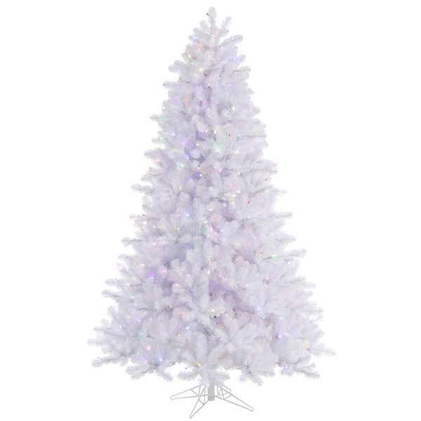 Crystal White 6.5 Foot LED Pine Tree with 550 Multicolor Lights, image 1