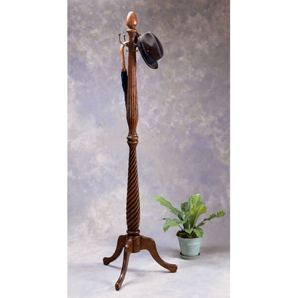 Plantation Cherry Costumer with Brass Plated Hooks, image 1