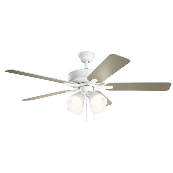 Basics Pro Premier Matte White 52-Inch Ceiling Fan, image 1