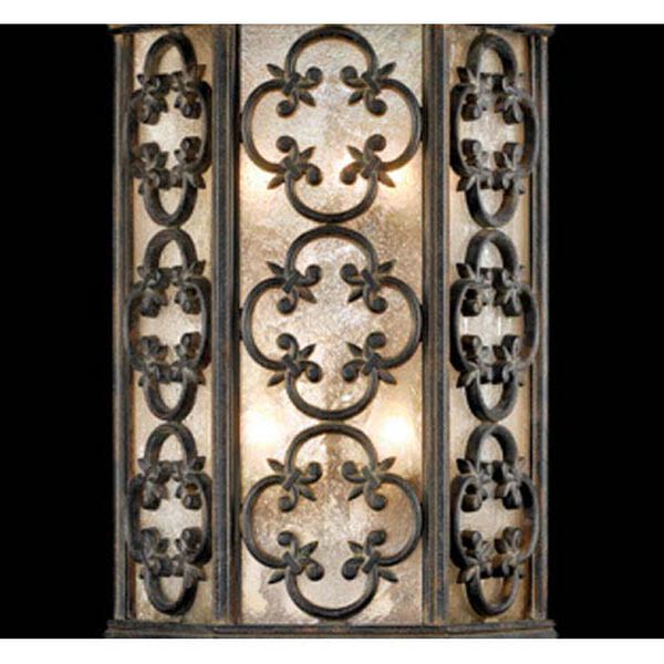 Costa Del Sol Three-Light Outdoor Pier Mount in Wrought Iron Finish, image 3
