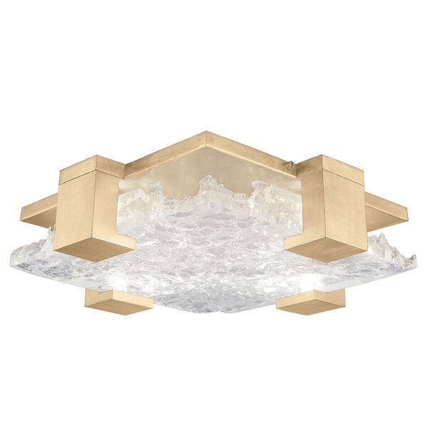Terra Gold Four-Light Square LED Flush Mount with Clear Glass, image 1