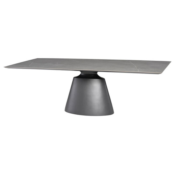 Taji Grey and Titanium 93-Inch Dining Table with Rectangular Top, image 1