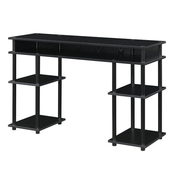 Designs2Go Black No Tools Student Desk with Shelves, image 1