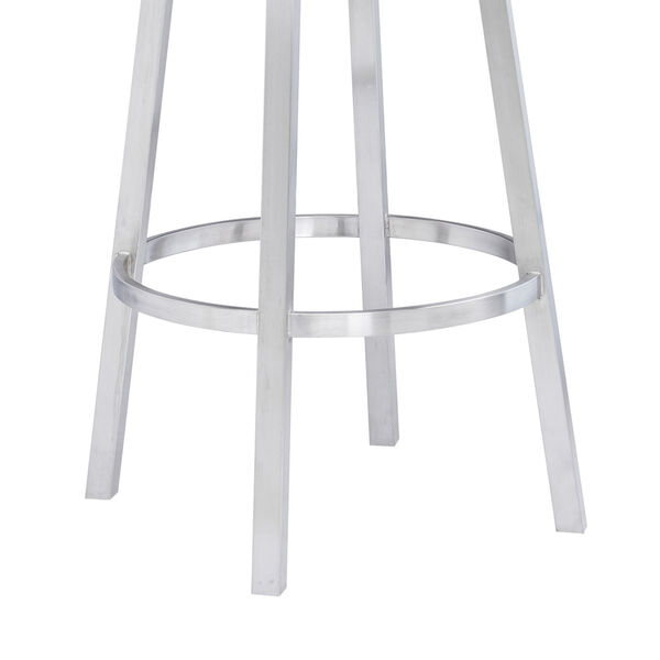 Madrid White and Stainless Steel 30-Inch Bar Stool, image 6