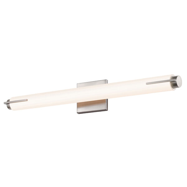 Tubo Slim Satin Nickel LED 25.5-Inch Spine Trim Bath Fixture Strip, image 1