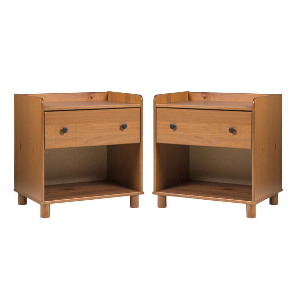 Morgan Caramel Tray Top Solid Wood Nightstand, Set of Two, image 1