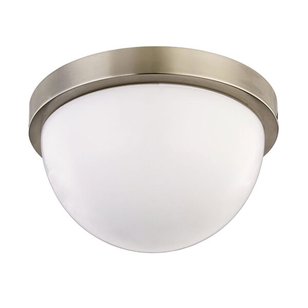 Nicollet Satin Nickel 8-Inch LED Flush Mount  with White Opal Glass, image 3