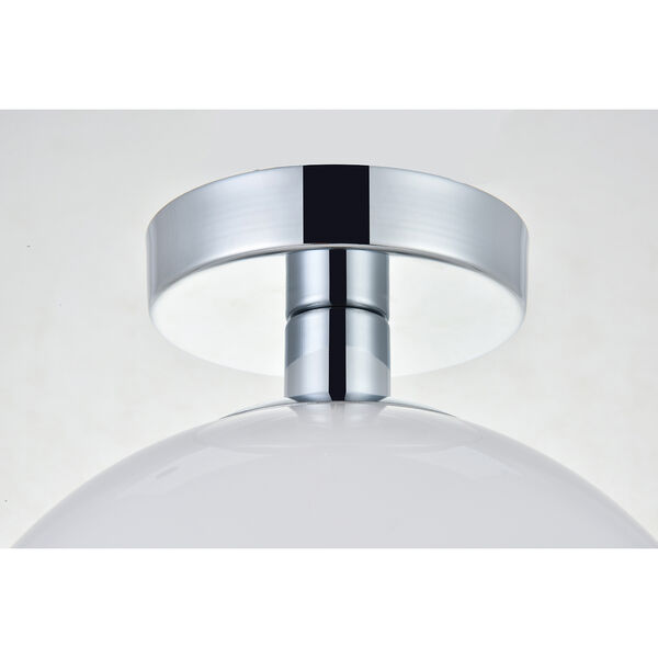 Baxter Chrome and Frosted White Nine-Inch One-Light Semi-Flush Mount, image 5