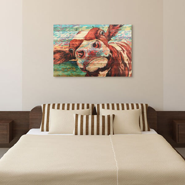 Curious Cow 3 Digital Print on Solid Wood Wall Art, image 4