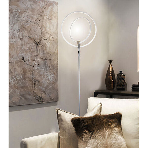Eclipse Silver Two-Light Integrated LED Floor Lamp, image 4