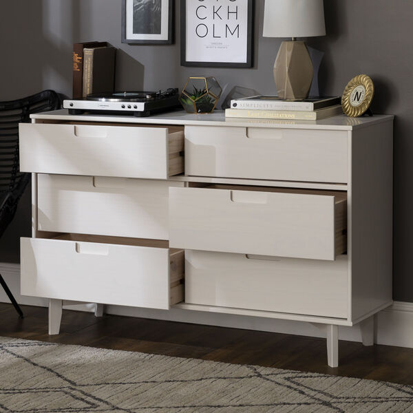 Sloane White Groove Dresser with Six Drawer, image 4