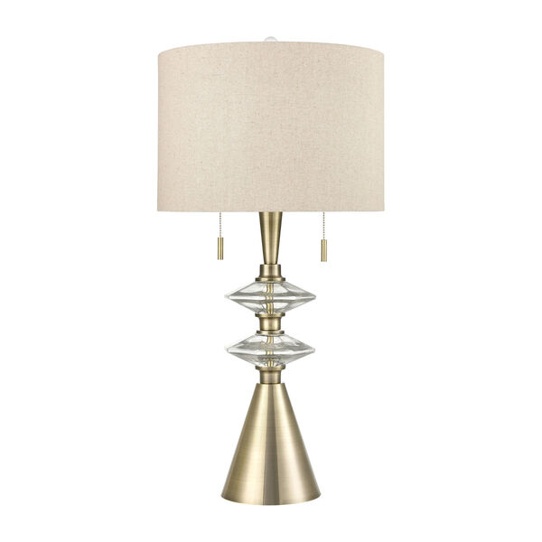 Gold Two Light Table Lamp S0019 8042, Antique Double Light Table Lamp White