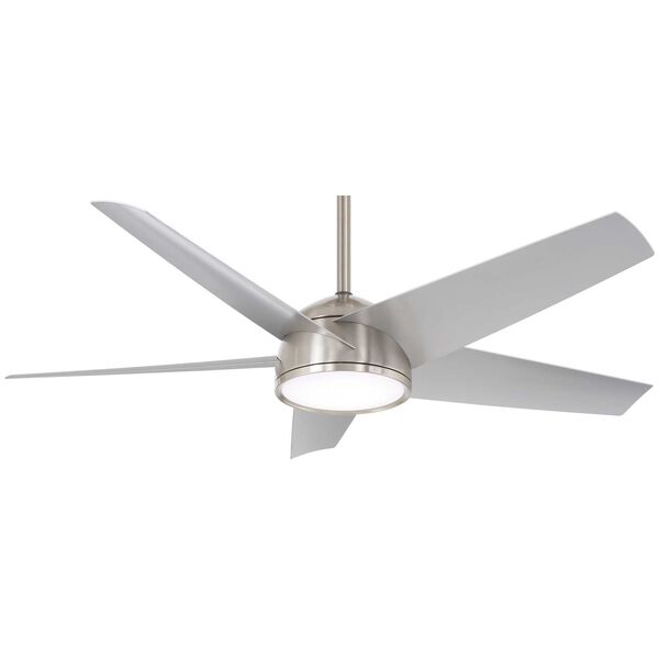 Chubby Brushed Nickel 58-Inch Integrated LED Outdoor Ceiling Fan with Wi-Fi, image 1