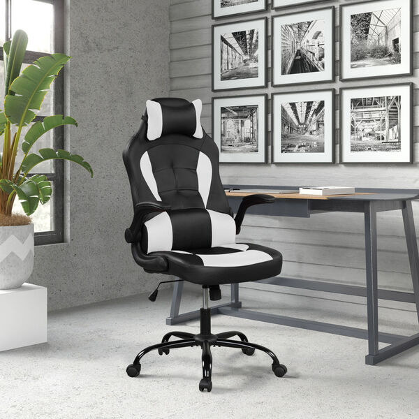 Victor White Gaming Office Chair with Faux Leather, image 3
