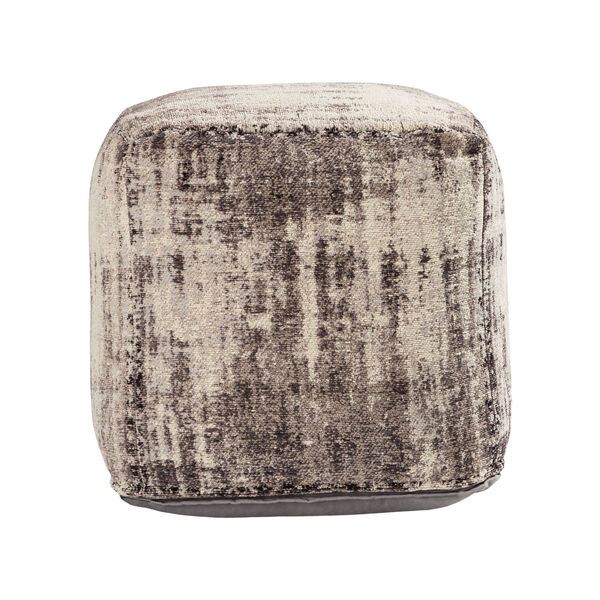 Asher Grey Chenille 18-Inch Pouf, image 2