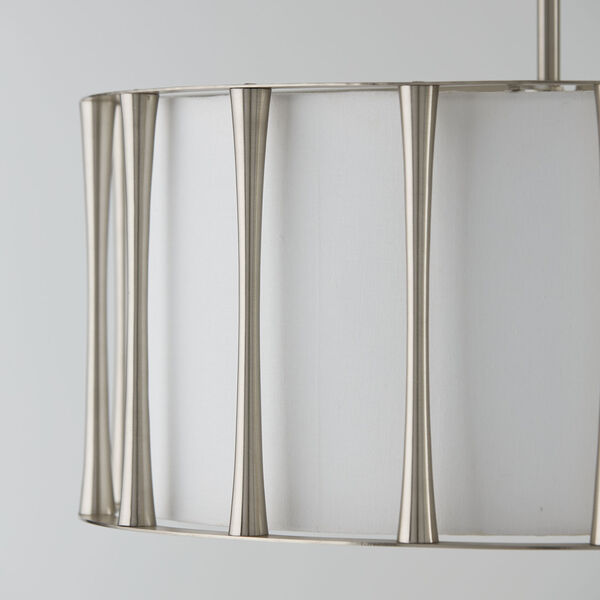 Bodie Brushed Nickel Four-Light Pendant with Handcrafted Mango Wood and Rattan, image 2