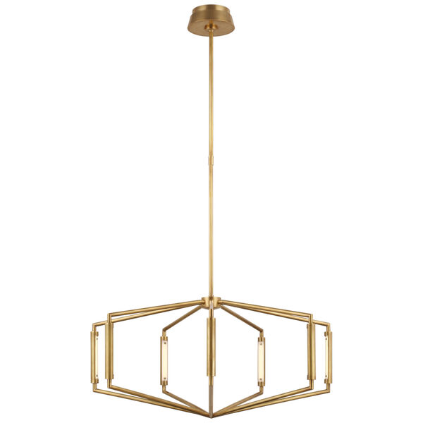 Appareil 30-Inch Low Profile Chandelier in Antique-Burnished Brass by Kelly Wearstler, image 1