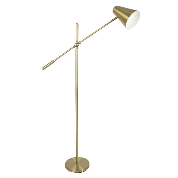 Archer Satin Brass LED Floor Lamp, image 1