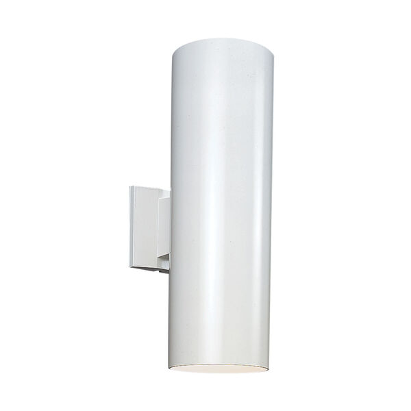 Outdoor Cylinders Five-Inch White Two-Light Outdoor Wall Mount, image 1