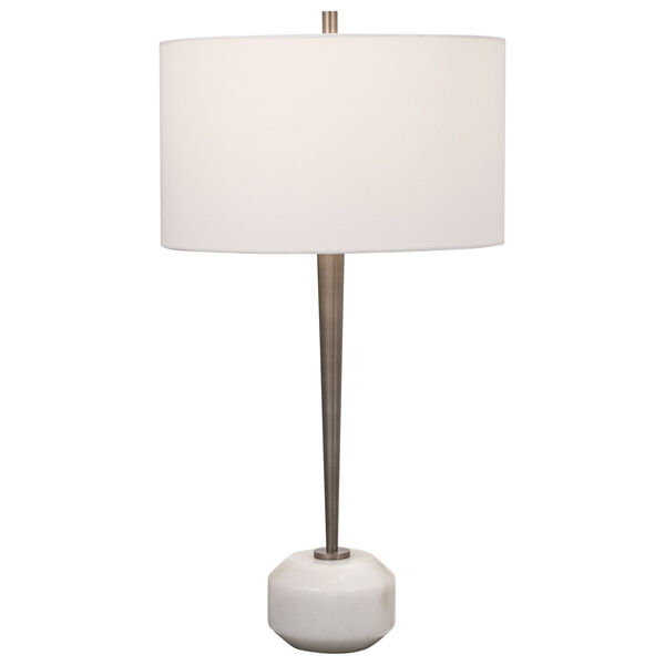 Danes Black Nickel and White One-Light Table Lamp, image 1