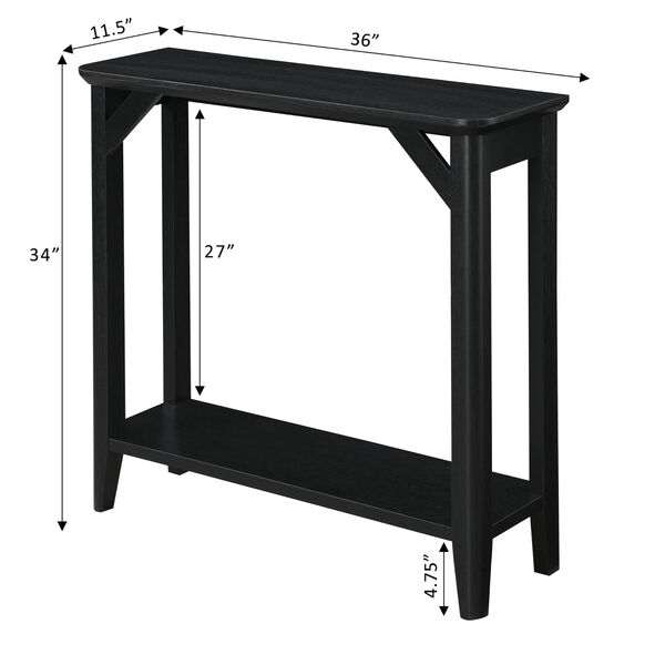 Winston Black Hall Table with Shelf, image 5