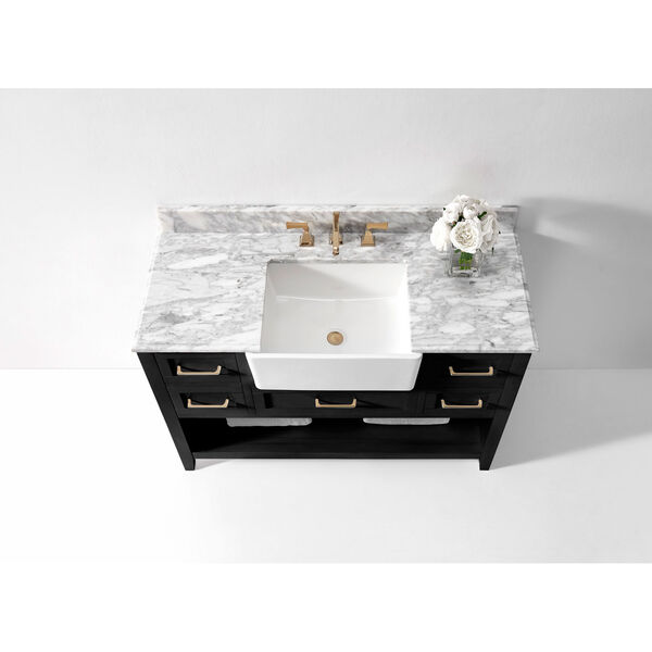 Hayley Black Onyx 48-Inch Rectangular Bath Vanity Set, image 3