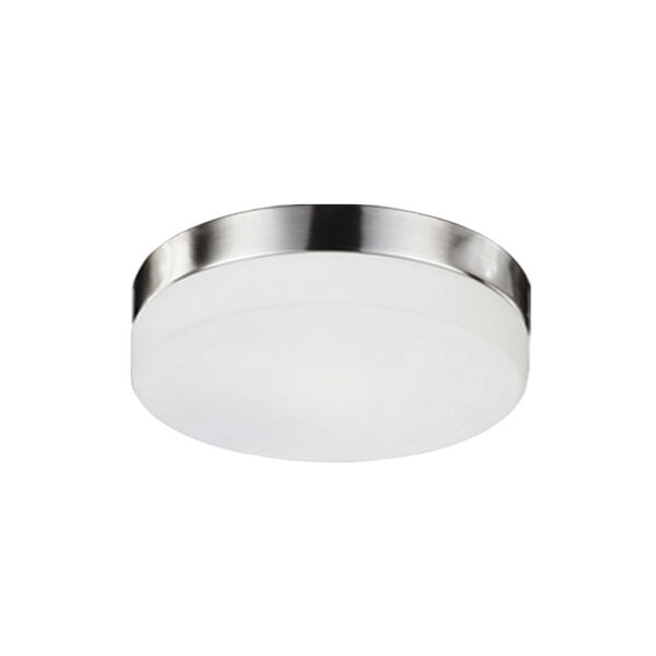 Nickel 11-Inch One-Light LED Flush Mount with White Opal Glass, image 1