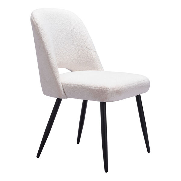 Teddy Ivory and Matte Black Dining Chair, image 6