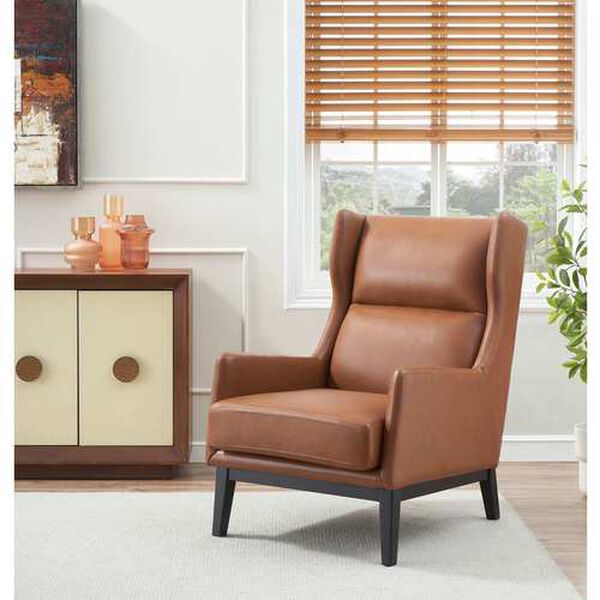 Boston Brown Leather Armchair, image 5