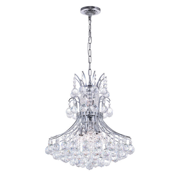 Princess Chrome Eight-Light Chandelier with K9 Clear Crystal, image 1