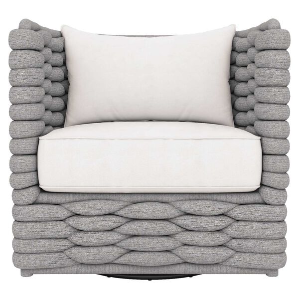 Wailea Nordic Gray and White Outdoor Swivel Chair, image 3