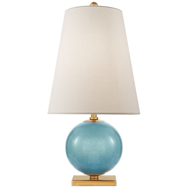 Corbin Mini Accent Lamp in Sandy Turquoise with Cream Linen Shade by kate spade new york, image 1