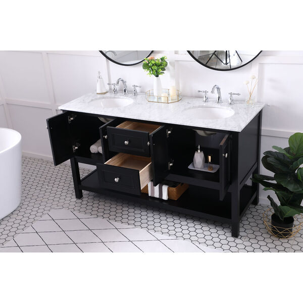 Metropolis Black 60-Inch Vanity Sink Set, image 5
