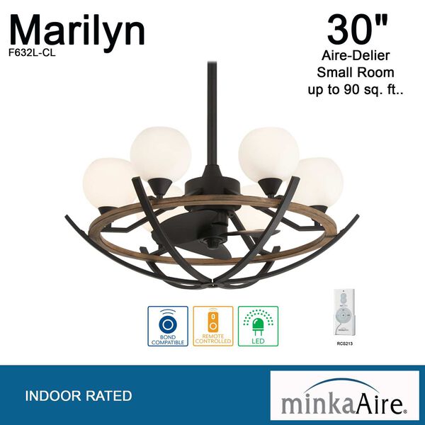 Marilyn Coal 30-Inch LED Ceiling Fan, image 5