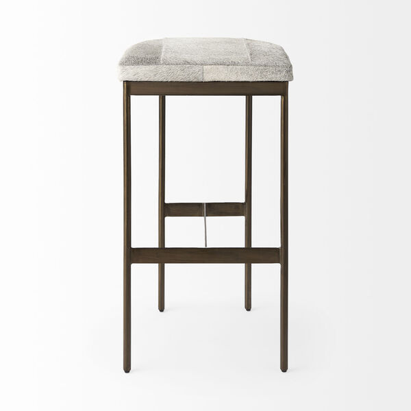 Milie Gray and Gold Bar Stool, image 2