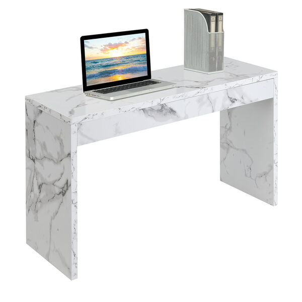 Northfield White Faux Marble Hall Console Table, image 4