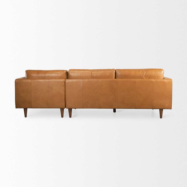 Svend Tan Leather Right Chaise Sectional Sofa, image 5