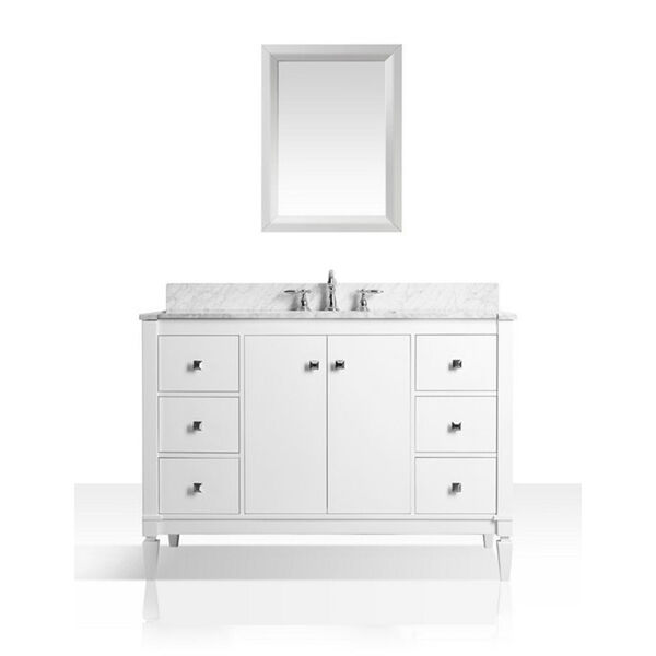 Kayleigh White 48-Inch Vanity Console with Mirror, image 1