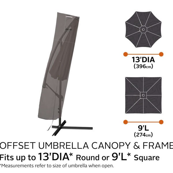 Maple Dark Taupe Patio Umbrella Canopy and Frame Cover, image 4