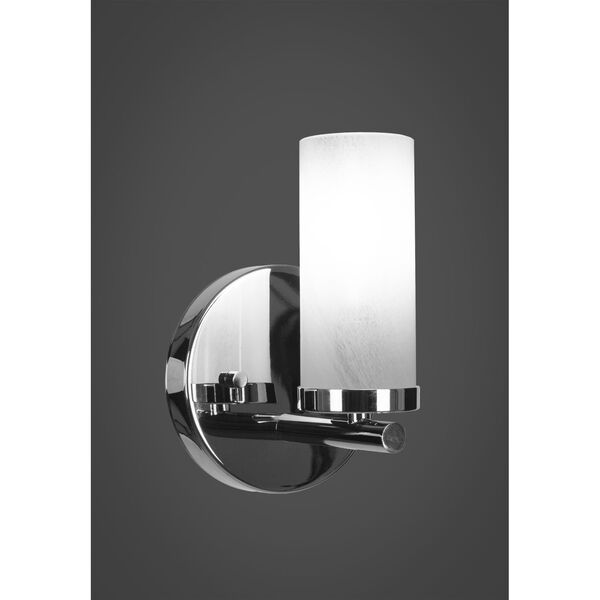 Trinity Chrome One-Light Wall Sconce with White Marble Glass, image 2