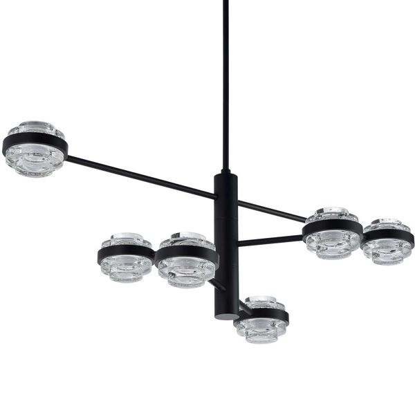 Milano Black Adjustable Six-Light Integrated LED Chandelier, image 2